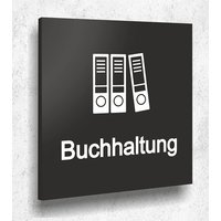 Türschild Buchhaltung Schild Schwarz Matt Uv Druck 12 X 12cm - 3mm Aluverbund- Made in Germany Art.nr. A 2026 von ManschinLaserdesign