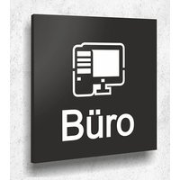 Türschild Büro Schild Schwarz Matt Uv Druck 12 X 12cm - 3mm Aluverbund Made in Germany Art.nr. A 2024 von ManschinLaserdesign