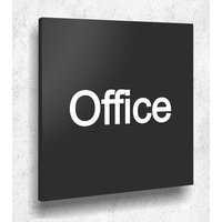 Türschild Office Schild Schwarz Matt Uv Druck 12 X 12cm - 3mm Aluverbund- Made in Germany Art.nr. A 2055 von ManschinLaserdesign