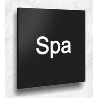 Türschild Spa Schild Schwarz Matt Uv Druck 12 X 12cm - 3mm Aluverbund- Made in Germany Art.nr. A 2019 von ManschinLaserdesign
