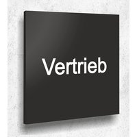 Türschild Vertrieb Schild Schwarz Matt Uv Druck 12 X 12cm - 3mm Aluverbund Made in Germany Art.nr. A 2038 von ManschinLaserdesign