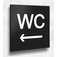 Türschild Wc Links Schild Schwarz Matt Uv Druck 12 X 12cm - 3mm Aluverbund Made in Germany Art.nr. A 2016 von ManschinLaserdesign