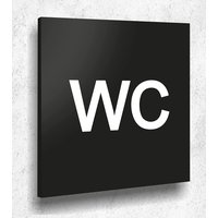 Türschild Wc Schild Schwarz Matt Uv Druck 12 X 12cm - 3mm Aluverbund Made in Germany Art.nr. A 2003 von ManschinLaserdesign