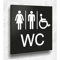 Türschild Wc Schild Schwarz Matt Uv Druck 12 X 12cm - 3mm Aluverbund Made in Germany Art.nr. A 2120 von ManschinLaserdesign