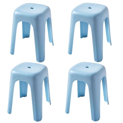 Mansfil Hocker für das Klassenzimmer, 18 Zoll stapelbarer Kunststoff-Studentenhocker, ineinander stapelbare Stühle ohne Rückenlehne für Studentenhocker Zuhause, Büro(Blau,4pcs) von Mansfil