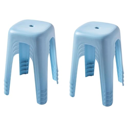 Mansfil Hocker für das Klassenzimmer, 18 Zoll stapelbarer Kunststoff-Studentenhocker, ineinander stapelbare Stühle ohne Rückenlehne für Studentenhocker Zuhause, Büro(Blau,8pcs) von Mansfil
