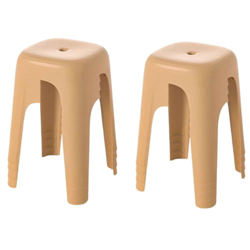 Mansfil Hocker für das Klassenzimmer, 18 Zoll stapelbarer Kunststoff-Studentenhocker, ineinander stapelbare Stühle ohne Rückenlehne für Studentenhocker Zuhause, Büro(Caramel,8pcs) von Mansfil