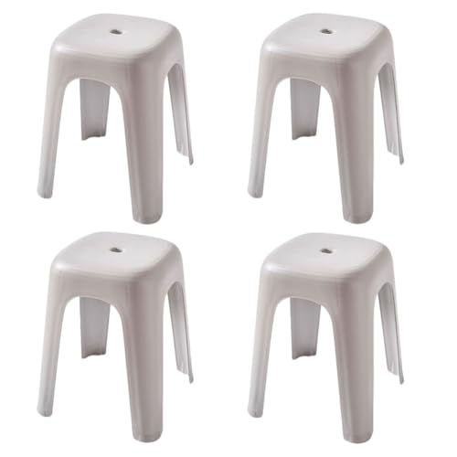 Mansfil Hocker für das Klassenzimmer, 18 Zoll stapelbarer Kunststoff-Studentenhocker, ineinander stapelbare Stühle ohne Rückenlehne für Studentenhocker Zuhause, Büro(Grey,4pcs) von Mansfil