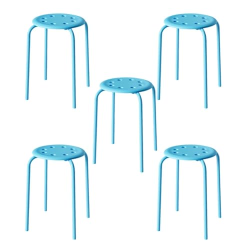 Mansfil Hocker für das Klassenzimmer, 5er-Set, stapelbare 8-Loch-Hocker für Kinder und Erwachsene, Flexible Sitzgelegenheiten für das Klassenzimmer der Grundschule, Bunte runde Stühle(Blau) von Mansfil