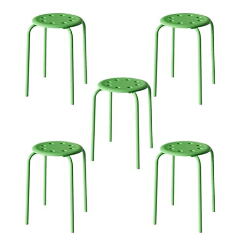 Mansfil Hocker für das Klassenzimmer, 5er-Set, stapelbare 8-Loch-Hocker für Kinder und Erwachsene, Flexible Sitzgelegenheiten für das Klassenzimmer der Grundschule, Bunte runde Stühle(Grün) von Mansfil