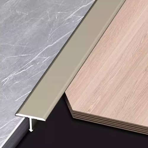 T-Profil Übergangsprofil Übergangsschiene Aluminium Übergangsleiste Abschlussprofil Übergangsschiene, Abdeckstreifen Für Fliesen, Teppich und Holzböden(Hellgrau,2cm x 300cm) von Mansfil