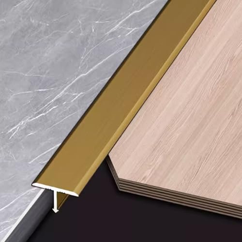 T-Profil Übergangsprofil Übergangsschiene Aluminium Übergangsleiste Abschlussprofil Übergangsschiene, Abdeckstreifen Für Fliesen, Teppich und Holzböden(Kupfer,2cm x 300cm) von Mansfil
