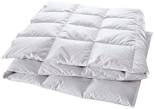 Manteuffel Comfort Leichte Daunendecke - Sommerdecke 135x200 - dünne und leichte Bettdecke für den Sommer - 60% Daunen & 40% Federn Füllge 390g (Weiß,100% Baumwolle) von Manteuffel