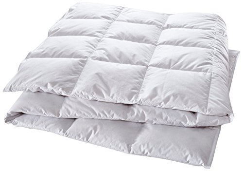 Manteuffel Comfort Leichte Daunendecke - Sommerdecke 200x200 - dünne und leichte Bettdecke für den Sommer - 60% Daunen & 40% Federn Füllge 590g (Weiß,100% Baumwolle) von Manteuffel