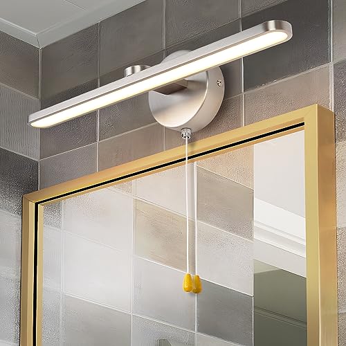 MantoLite Wandleuchte Mit Schalter 8W, 40CM LED Matt Nickel Bilderleuchten, Badezimmer Spiegel Lampen 3000K Leselampenleuchten Am Bett, Wohnzimmer Bild Licht Schlafzimmer Beleuchtung Wandmalereien von MantoLite