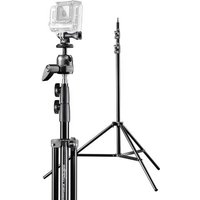 Mantona 20390 Stativ-Set 1/4 Zoll, 3/8 Zoll Arbeitshöhe=2600mm (max) Silber inkl. Tasche Mantona 20390 Stativ-Set 1/4 Zoll, 3/8 Zoll Arbeitshöhe=2600mm (max) Silber inkl. Tasche von Mantona