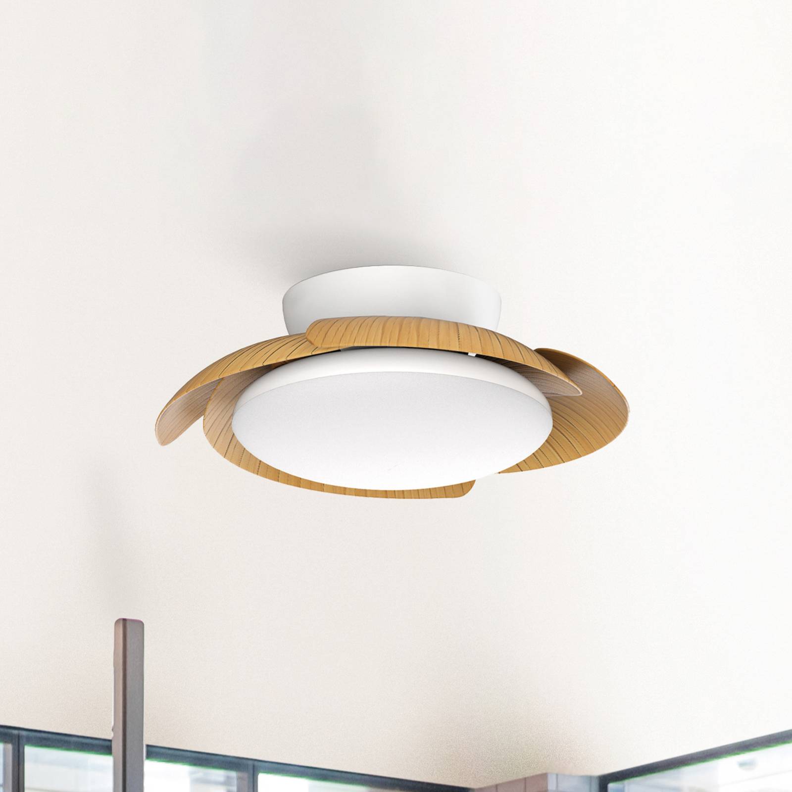 LED-Deckenventilator Aloha holz DC-Motor leise Ø 90 cm CCT von Mantra Iluminación