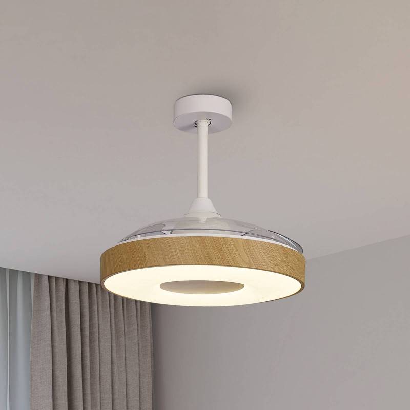 LED-Deckenventilator Coin Mini holz DC leise Ø 91 cm CCT von Mantra Iluminación