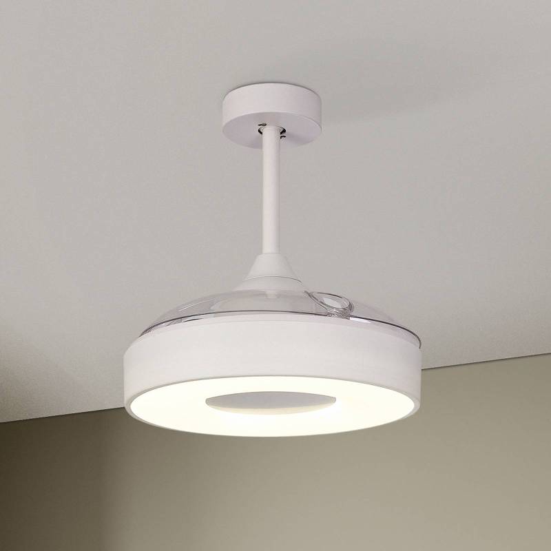 LED-Deckenventilator Coin Mini weiß DC leise Ø 91 cm CCT von Mantra Iluminación