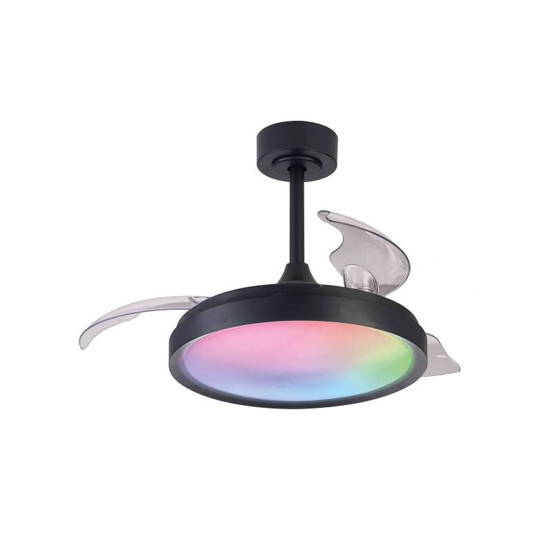 LED-Deckenventilator Siberia Mini schwarz leise 91cm CCT RGB von Mantra Iluminación