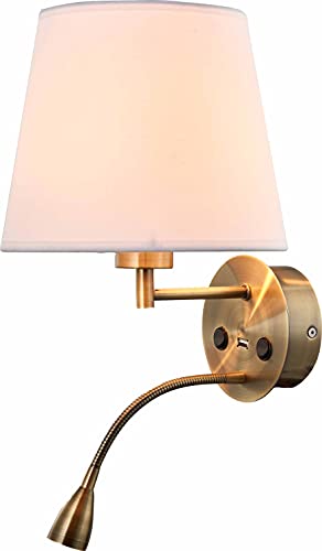 MANTRA CAICOS E27 LED Wandleuchte 3 W 3000 K und USB-Ladegerät Farbe Leder von Mantra Iluminación