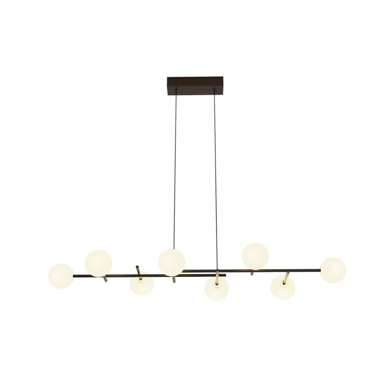 Mantra Iluminación Hängeleuchte Cellar Eisen Schwarz Glas Weiß 8 Flammig Lampe B-Ware von Mantra Iluminación
