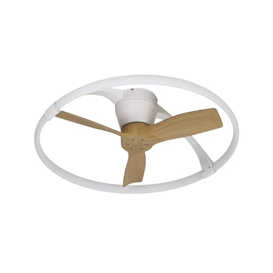 Mantra Iluminación Led Deckenventilator Nepal Ventilator Led Mini App Weiß Buche B-Ware von Mantra Iluminación