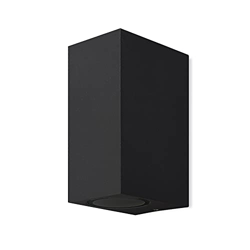 Mantra Iluminación. Modell Kandanchu Wandleuchte für den Außenbereich, rechteckig, aus Aluminium, Schwarz, sandfarben von Mantra Iluminación