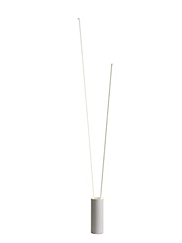 Mantra Iluminación. Modell Vertical Stehleuchte mit dimmbarem Licht aus Aluminium und Eisen in Weiß von Mantra Iluminación
