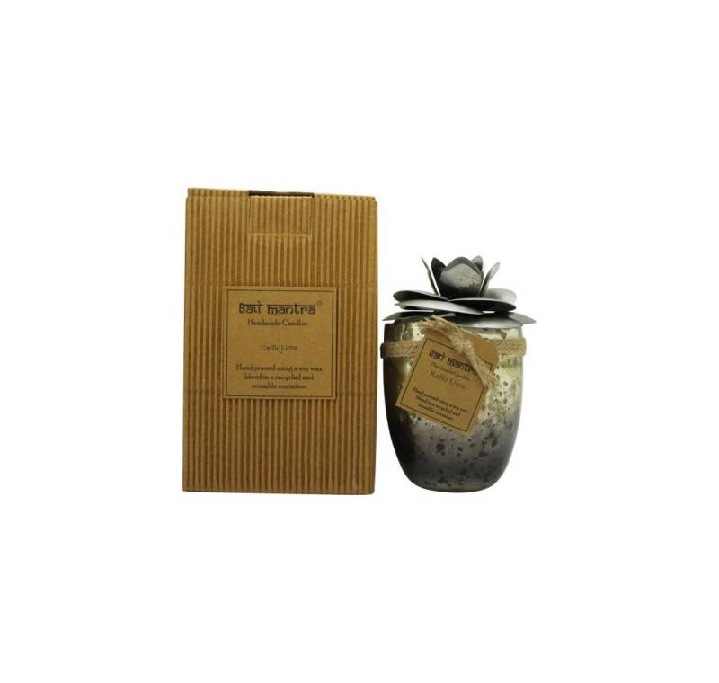 Mantra Duftkerze Camellia Glass Silver Candle 500g - Kaffir Lime von Mantra