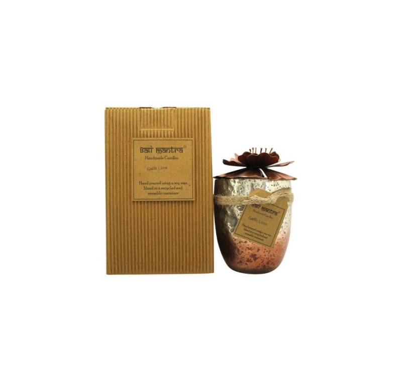 Mantra Duftkerze Hibiscus Glass Copper Candle 500g - Kaffir Lime von Mantra