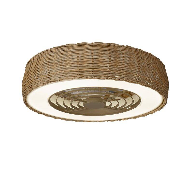 Mantra Kilimanjaro mini Deckenventilator LED rattan weiß Fernbedienung dimmbar von Mantra
