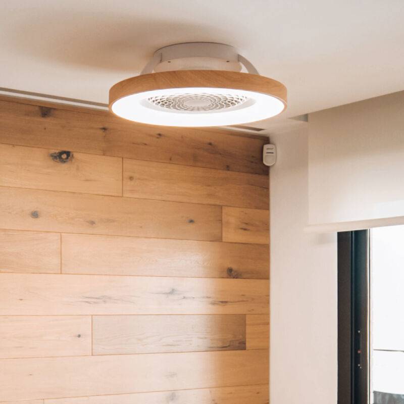 Mantra Tibet Deckenventilator LED Fernbedienung dimmbar holz weiß von Mantra