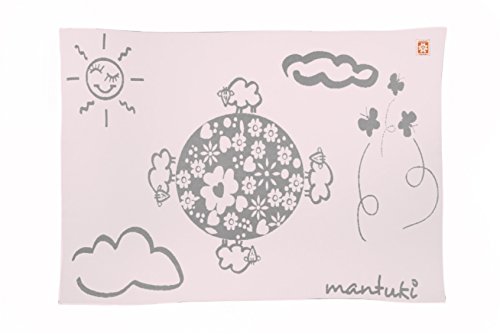 Mantuki Tag Decke Pastell-Punkt, gekämmte Baumwolle und Dralon, Acryl, Pink und Grau, Einzelbett, 110 x 0.80 x 1 cm von Mantuki