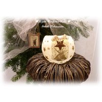 Märchenhaftes Unikat Windlicht Aus Papier Und Pflanzenblätter in Boho, Shabby Chic, Im Vintage-, Landhausstil von ManufactureKarine