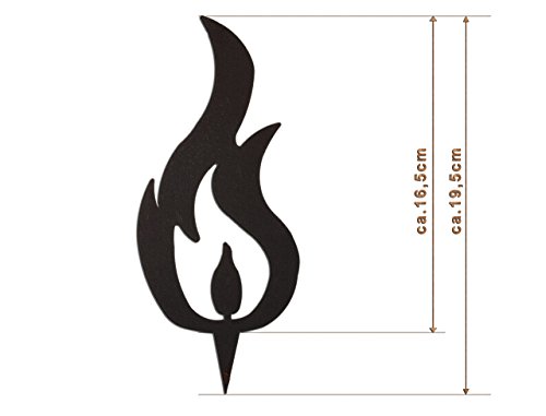 Edelrost Deko-Flamme (DREI Spitzen) Größe L/ 19,5cm: Wunderschöner Deko-Artikel für Ihre Wohnung - Weihnachts-Deko von Manufakt-Design von Manufakt-Design Franken