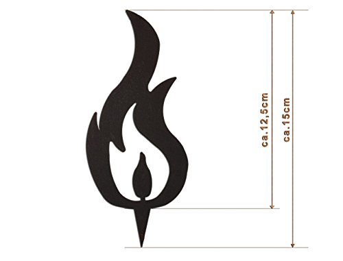 Edelrost Deko-Flamme (DREI Spitzen) Größe M/ 15cm: Wunderschöner Deko-Artikel für Ihre Wohnung - Weihnachts-Deko von Manufakt-Design von Manufakt-Design Franken