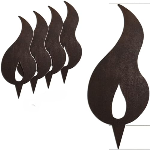 Edelrost Deko-Flamme 4er Set (Eine Spitze) Größe M/ 15cm: Wunderschöner Deko-Artikel für Ihre Wohnung - Weihnachts-Deko von Manufakt-Design von Manufakt-Design Franken