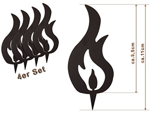Edelrost Deko-Flamme 4er Set (Zwei Spitzen) Größe S/ 11cm: Wunderschöner Deko-Artikel für Ihre Wohnung - Weihnachts-Deko von Manufakt-Design von Manufakt-Design Franken