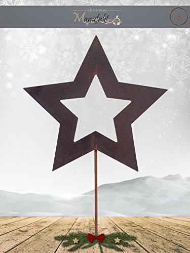 Edelrost Stern am Stab zum Stecken: Variante E/Größe L: 25cm - Wunderschöne Metall Weihnachts-Deko. Ideal für Ihren Hauseingang, im Garten oder in Ihrer Wohnung - Winterdeko von Manufakt Design Edelrost Stern am Stab zum Stecken: Variante E/Größe L: 25cm - Wunderschöne Metall Weihnachts-Deko. Ideal für Ihren Hauseingang, im Garten oder in Ihrer Wohnung - Winterdeko von Manufakt Design von Manufakt-Design Franken