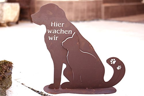 Hund mit Katze Hier wachen wir Edelrost - 21cm/ Bodenplatte: Wunderschöne Figur zu verwenden als Dekoartikel am Hauseingang auf Ihrer Terrasse oder in der Wohnung - Dekoidee von Manufakt-Design Hund mit Katze Hier wachen wir Edelrost - 21cm/ Bodenplatte: Wunderschöne Figur zu verwenden als Dekoartikel am Hauseingang auf Ihrer Terrasse oder in der Wohnung - Dekoidee von Manufakt-Design von Manufakt-Design Franken