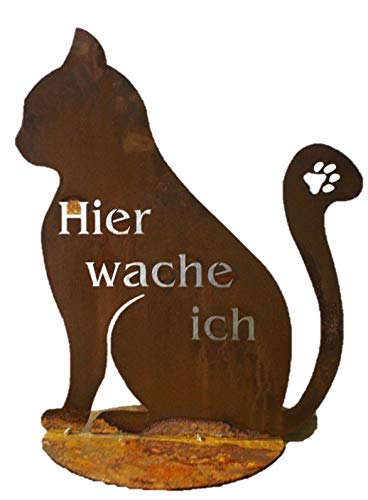Manufakt-Design Franken Katze - Hier wache ich 36 cm Edelrost von Manufakt-Design Franken