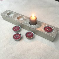 Kerzenleuchter Tonk Altsilber Beton von Manufakt4Shop