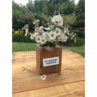 Vase Holz Flowerpower Individuelle Beschriftung Möglich von Manufakt4Shop