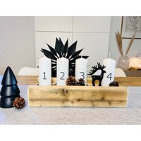 Adventskranz Upcycling Holztablett von ManufaktLIEBENSWERT