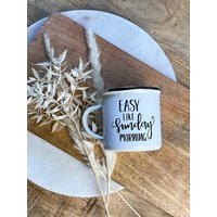 Emaille Tasse Easy Like Sunday Morning von ManufaktLIEBENSWERT