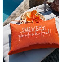 strandkissen Sonne Im Herzen Aperol in Der Hand von ManufaktLIEBENSWERT