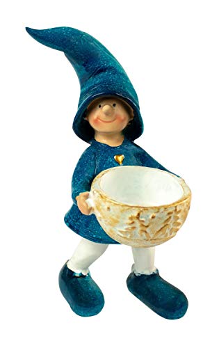 Dekofiguren Wichtel Petrol mit Teelicht Dekofiguren Wichtel Petrol mit Teelicht von Manufaktur Lichtbogen