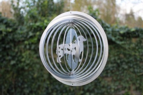 Edelstahl Windspiel "Kreis Australian Shepherd" - 19 cm von Manufaktur-Lichtbogen