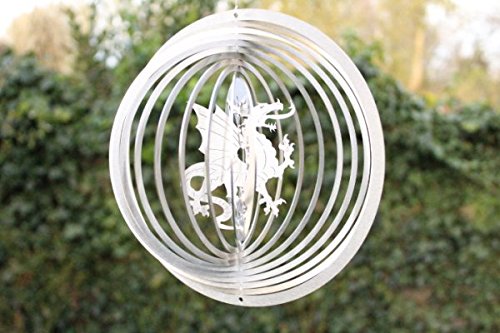 Manufaktur Lichtbogen Edelstahl Windspiel Kreis Drache - 19 cm von Manufaktur Lichtbogen